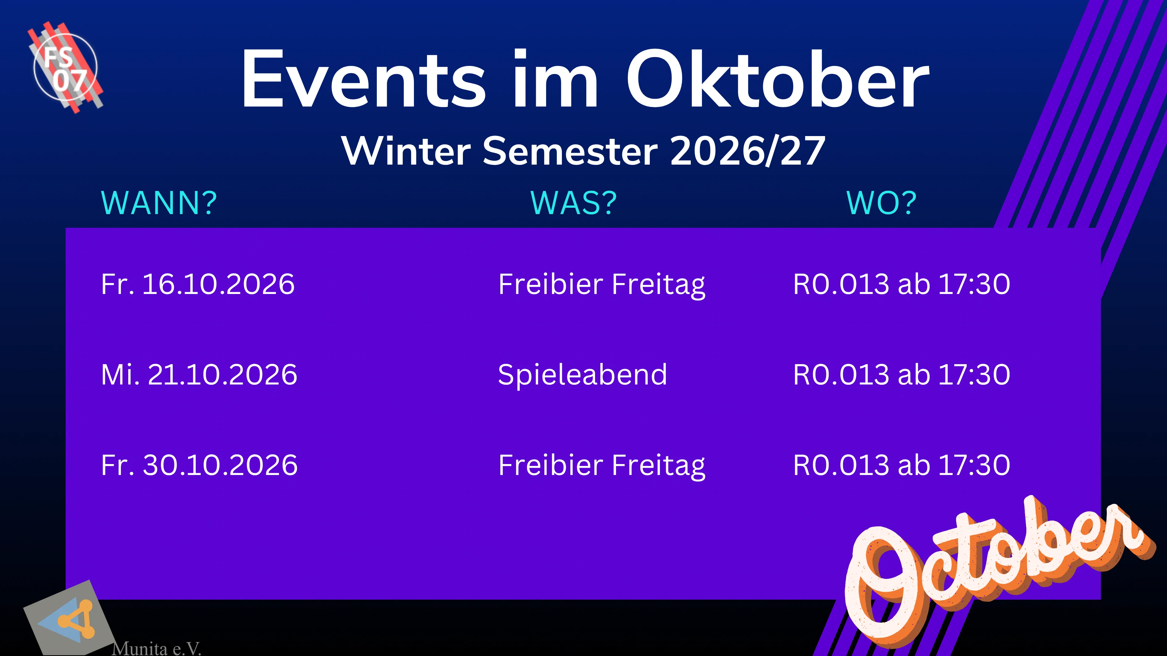 Events im Oktober